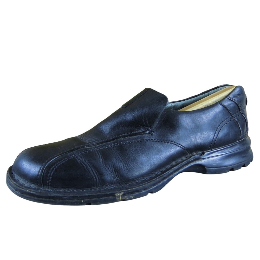 Clarks Escalade Step Men's 12 Black Leather Slip-On Loafers Comfort Everyday